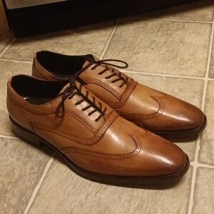 Men's Brown Oxford Johnston & Murphy Dress Shoes Size 12 M